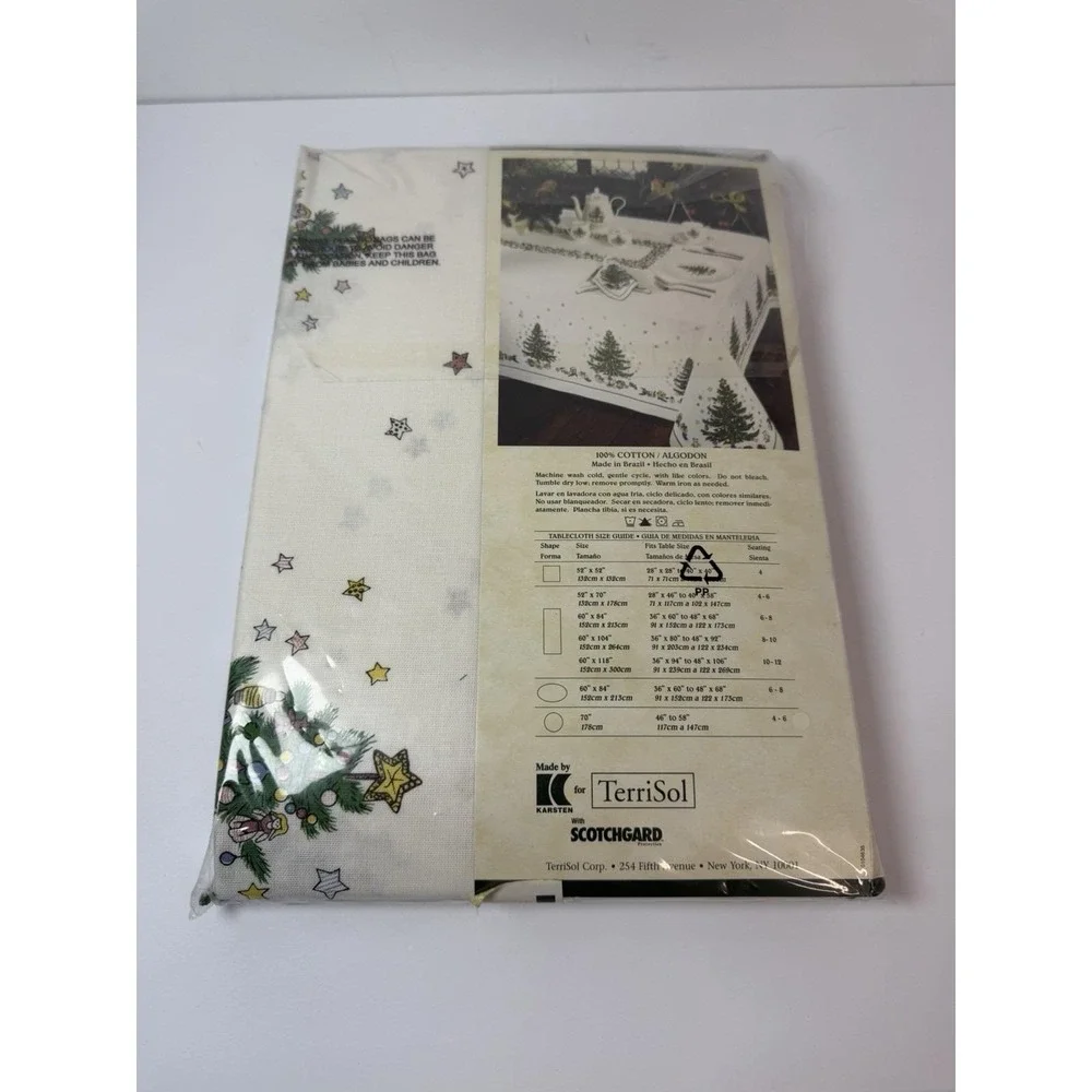 Nikko Christmastime‎ Holiday Tablecloth Cotton Scotchguard 60x118